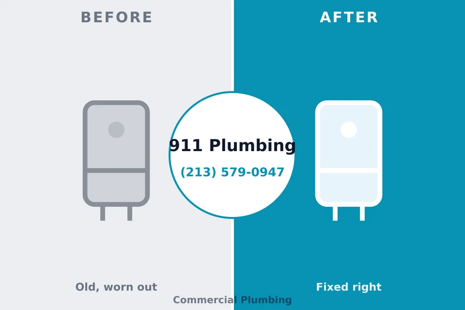 Before and after: plumbing repair Hermosa Beach, CA